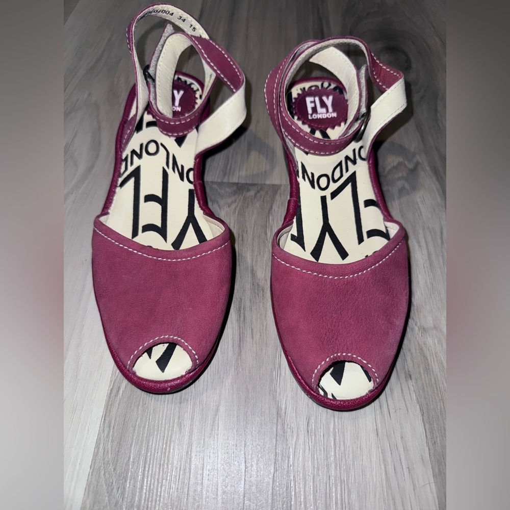 Fly London Women's Burgundy Open-Toe Sandals